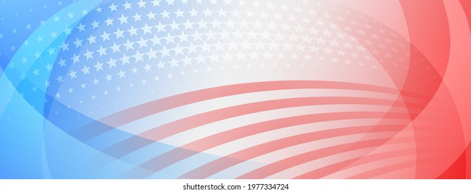 USA independence day abstract background with elements of american flag in red and blue colors