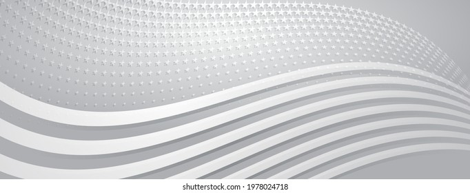 USA independence day abstract background with elements of american flag in gray colors