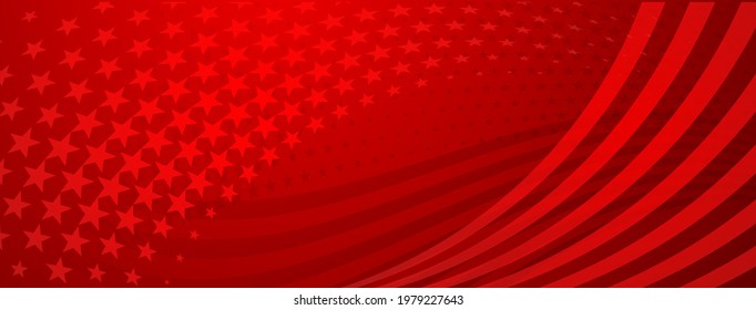 USA independence day abstract background with elements of american flag in red colors