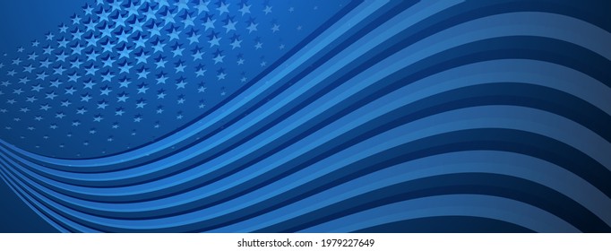 USA Unabhängigkeit Tag abstrakter Hintergrund mit Elementen der amerikanischen Flagge in blauen Farben