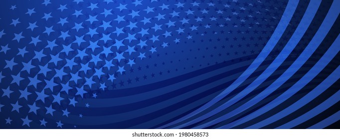 USA independence day abstract background with elements of american flag in blue colors