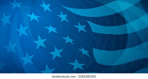 USA independence day abstract background with elements of the american flag in blue colors