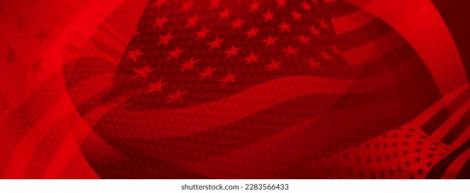 Fondo abstracto del Día de la Independencia de Estados Unidos con elementos de la bandera estadounidense en colores rojos