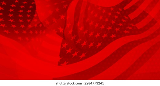 USA independence day abstract background with elements of the american flag in red colors