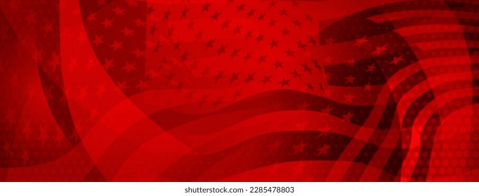 USA independence day abstract background with elements of the american flag in red colors