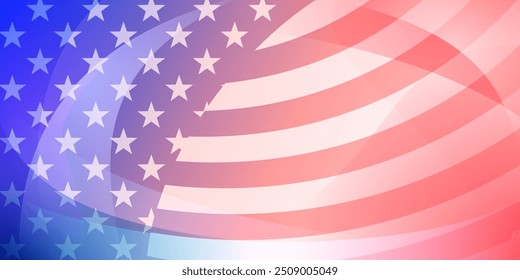 USA independence day abstract background with elements of the american flag in red and blue colors