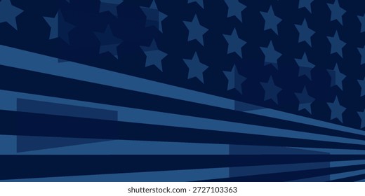 USA independence day abstract background with elements of the american flag in dark blue colors