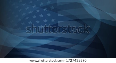 USA independence day abstract background with elements of the american flag in dark blue colors