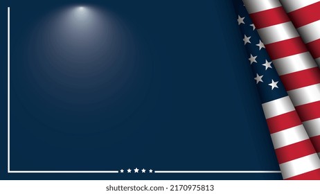 USA Independence Day Background with USA Flag and Copy Space Area. Suitable to place on content with that theme or other about USA