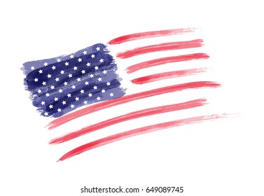 USA Independence day background. Happy 4th of July. Vector abstract grunge flag. Template for banner, greeting card, invitation, poster, flyer, etc.