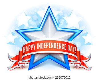 USA independence day background with star and banner