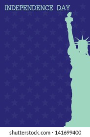 USA independence day background with statue of liberty. Free space for text message. Vector illustration.