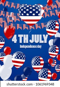 USA independence day Banner on navy star pattern background, Vector illustration.