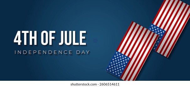 USA Independence Day banner template American flag balloons decor. 4th of July celebration poster template. Vector