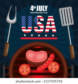 USA independence day barbeque party