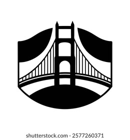 USA Independence Day Bridge Vector Icon.