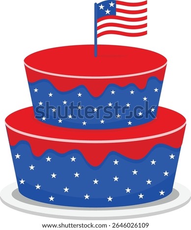 USA Independence Day cake vector illustration