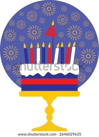 USA Independence Day cake vector illustration