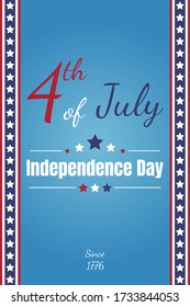 USA Independence day card. Independence Day. 4th of July greeting card. United States of America day. Vector illustration.