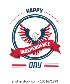 USA independence day card with eagle
