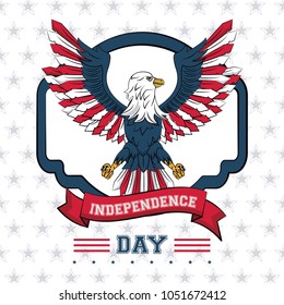 USA independence day card with eagle