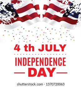USA Independence day cards. Template of various 4 july labels of America identity vector illustration - Vector