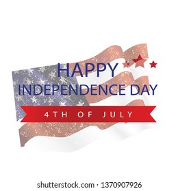 USA Independence day cards. Template of various 4 july labels of America identity vector illustration - Vector