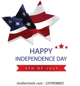 USA Independence day cards. Template of various 4 july labels of America identity vector illustration - Vector