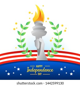 USA Independence Day Cartoon Vector Illustration for Poster or Another Purpose