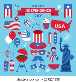 USA independence day clip art. Elements for design for 4 th of July