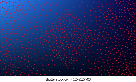 USA Independence Day. Colors of American Flag. . Abstract Background with Many Random Falling Stars Confetti on Blue Background. 