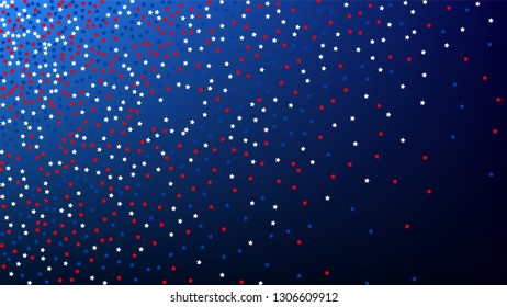 USA Independence Day. Colors of American Flag. . Invitation Background. Banner, Christmas and New Year card, Postcard, Packaging, Textile Print.