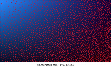 USA Independence Day. Colors of American Flag. Red, Blue and White Stars on Blue Gradient Background. Abstract Background with Many Random Falling Stars Confetti on Blue Background. 