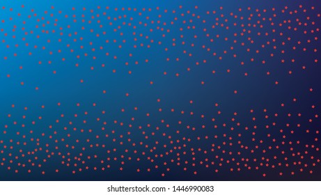 USA Independence Day. Colors of American Flag. . Abstract Background with Many Random Falling Stars Confetti on Blue Background. 