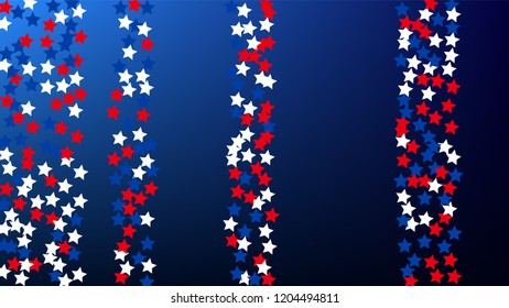 USA Independence Day. Colours of American Flag. . Invitation Background. Banner, Christmas and New Year card, Postcard, Packaging, Textile Print.