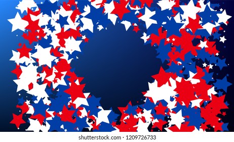 USA Independence Day. Colours of American Flag. . Invitation Background. Banner, Christmas and New Year card, Postcard, Packaging, Textile Print.