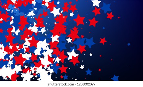 USA Independence Day. Colours of American Flag. . Invitation Background. Banner, Christmas and New Year card, Postcard, Packaging, Textile Print.