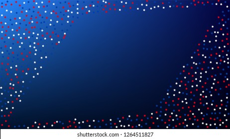USA Independence Day. Colours of American Flag. . Invitation Background. Banner, Christmas and New Year card, Postcard, Packaging, Textile Print.