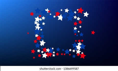 USA Independence Day. Colours of American Flag. . Invitation Background. Banner, Christmas and New Year card, Postcard, Packaging, Textile Print.