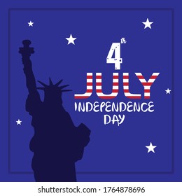 U.S.A Independence day creative in blue background