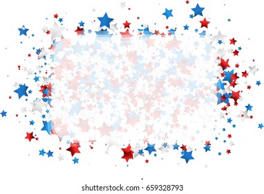 USA Independence Day defocused background with stars. Vector illustration.