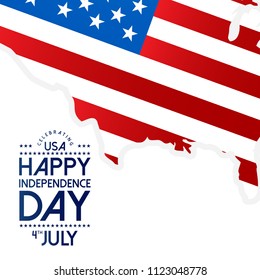 USA Independence day design with light background and flag design