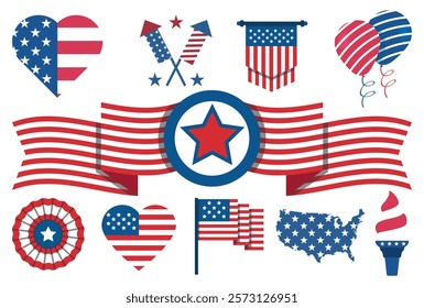 USA independence day element collection