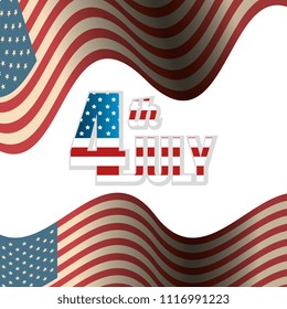 USA independence day with flag