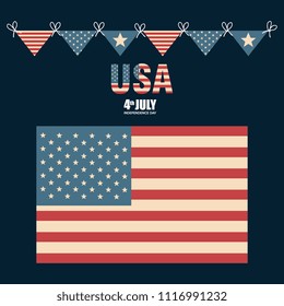 USA independence day with flag