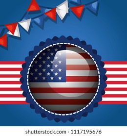 USA independence day with flag