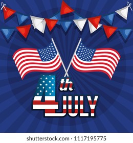 USA independence day with flag