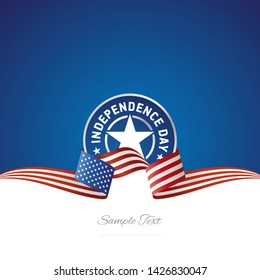 USA Independence Day flag ribbon logo banner