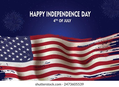 USA Independence Day, Flag with stars