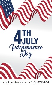 usa independence day with flag vector illustration design